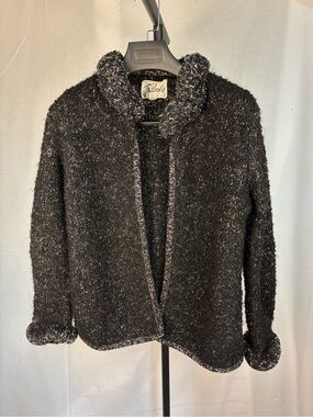 Vintage Bullock's Sparkly Black Cardigan Party Sweater M